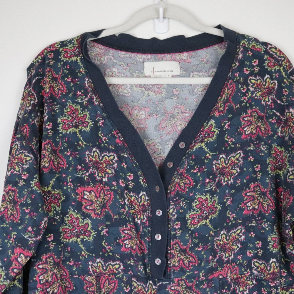 Anthropologie Fireside Flannel Sleep Jumpsuit Pajamas PJs Floral Small - Picture 4 of 8